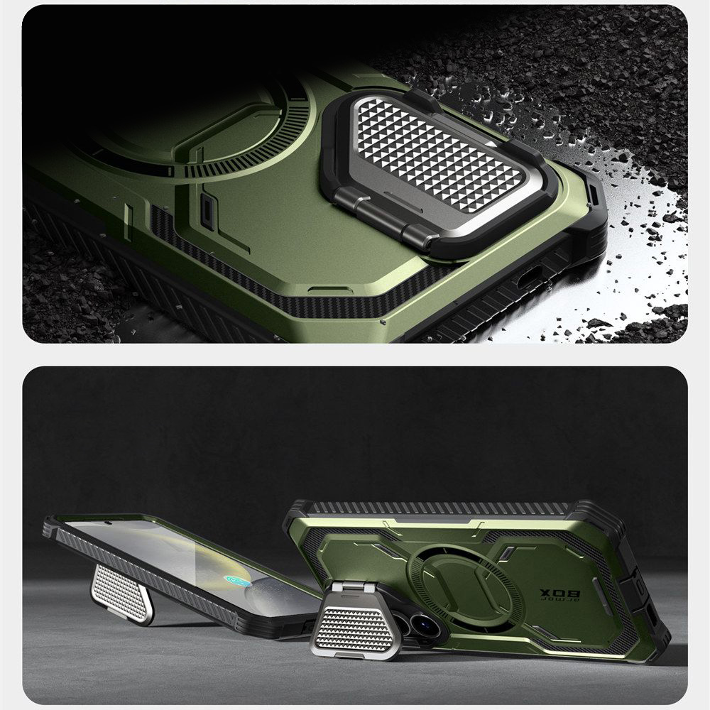 Etui pancerne Supcase i-Blason Armorbox Mag do Galaxy S25, zielone